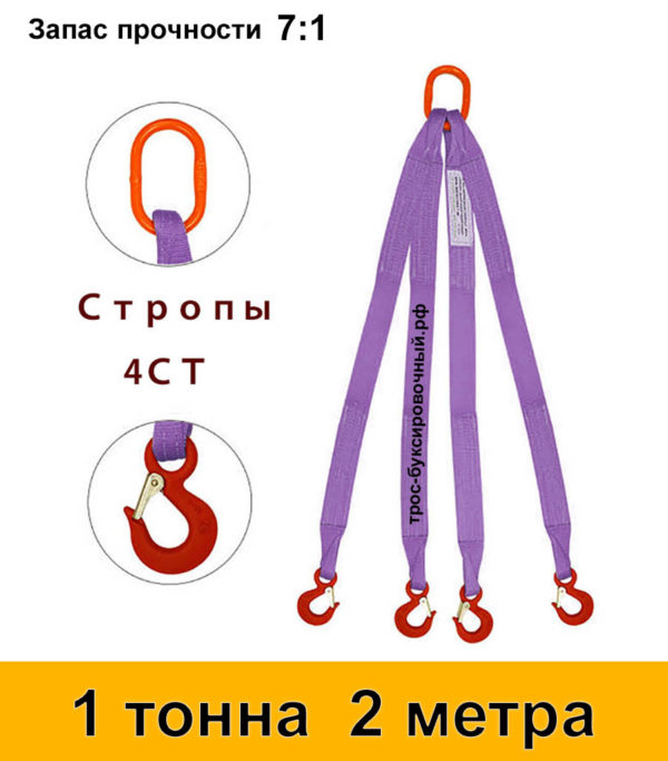 Строп текстильный четырёхветвевой 4СТ (паук) 1 тонна 2 м