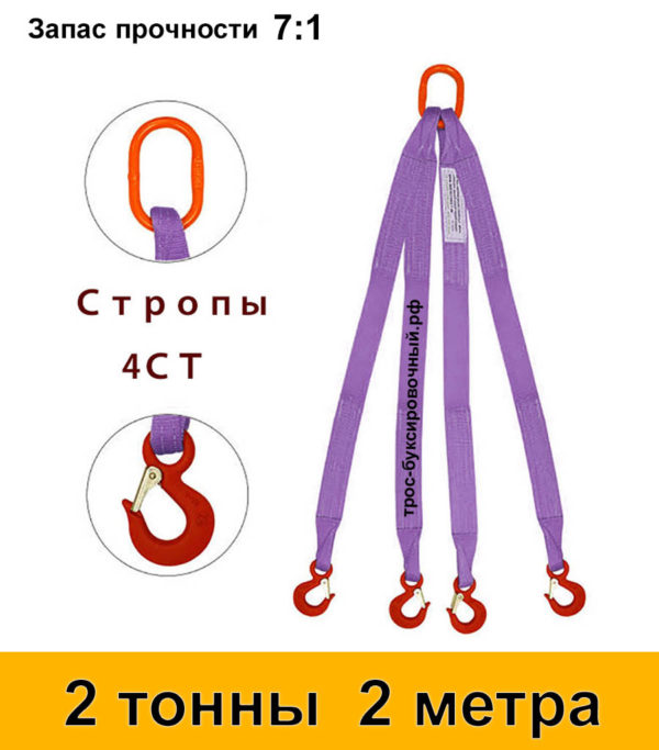 Строп текстильный четырёхветвевой 4СТ (паук) 2 тонны 2 м