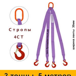 Строп текстильный четырёхветвевой 4СТ (паук) 3 тонны 5 м