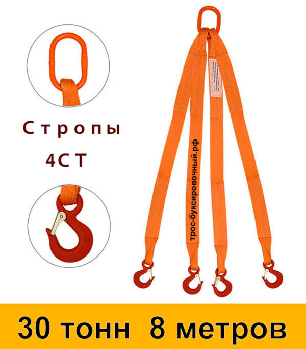 Строп текстильный четырёхветвевой 4СТ (паук) 30 тонн 8 м